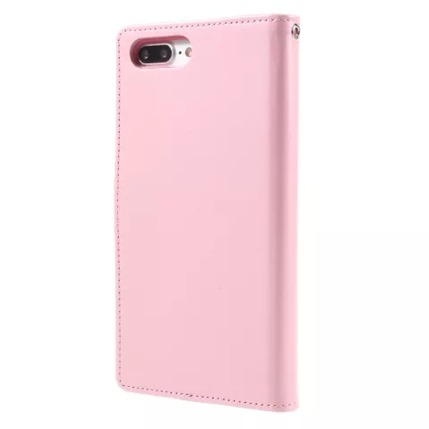 Mercury Goospery Lederen iPhone 7 Plus 8 Plus Walletcase 7 pasjes - Roze