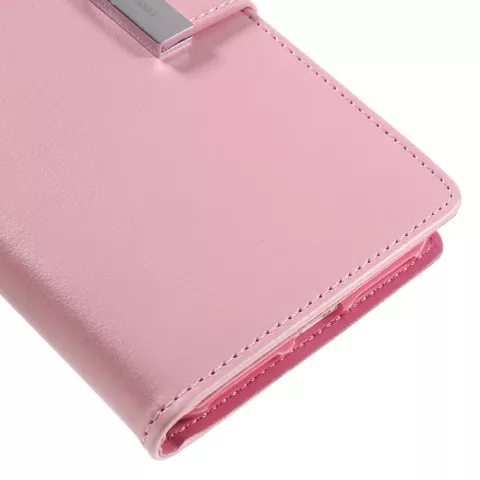 Mercury Goospery Lederen iPhone 7 Plus 8 Plus Walletcase 7 pasjes - Roze