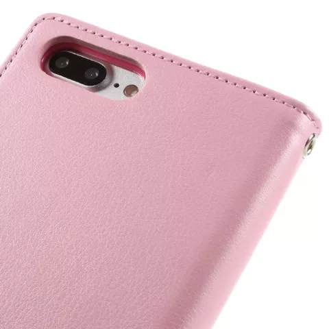 Mercury Goospery Lederen iPhone 7 Plus 8 Plus Walletcase 7 pasjes - Roze