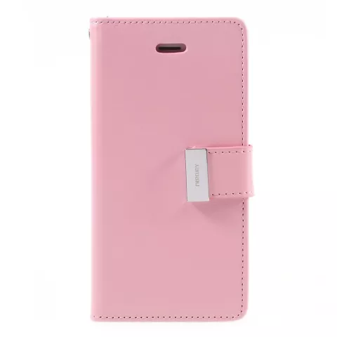 Mercury Goospery Lederen iPhone 7 8 SE 2020 SE 2022 Walletcase 7 pasjes - Roze