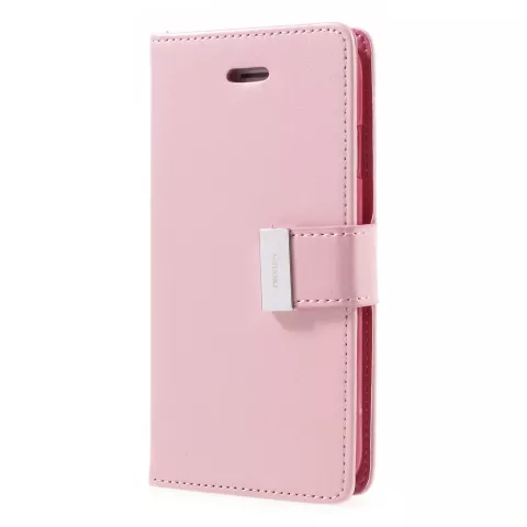 Mercury Goospery Lederen iPhone 7 8 SE 2020 SE 2022 Walletcase 7 pasjes - Roze