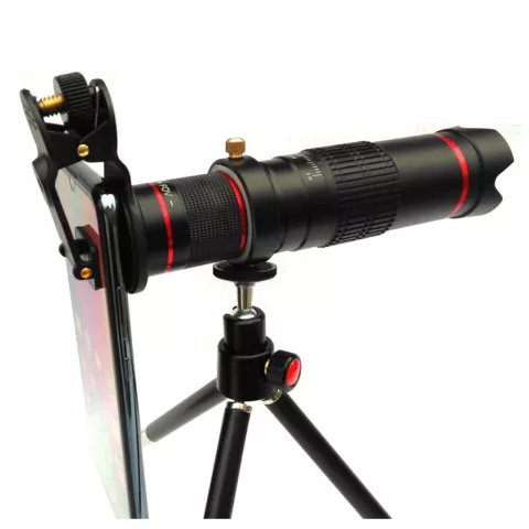 HD 4K 22X Zoom Telephoto Telescooplens voor je telefoon + Tripod - Zwart