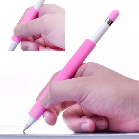 Siliconen Houder Hoes Huls Extra Bescherming Anti-Slip Apple Pencil Roze