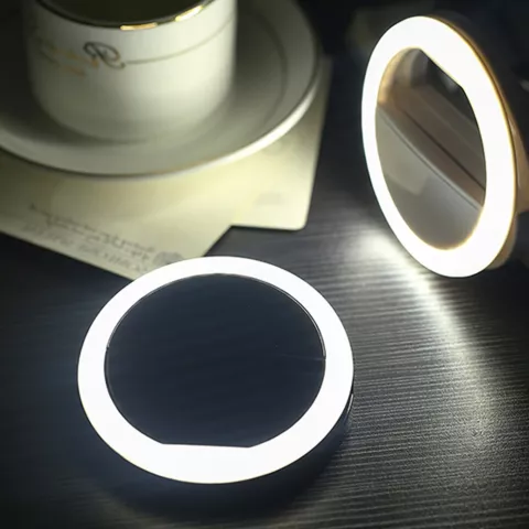 Selfie licht ringvormige lamp smartphone dimbaar - Zwart