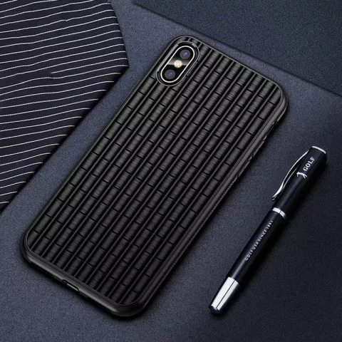 iPaky Waffle beschermend hoesje TPU Case iPhone XR - Zwart