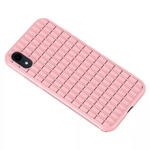 iPaky Waffle beschermend hoesje TPU Case iPhone XR - Roze