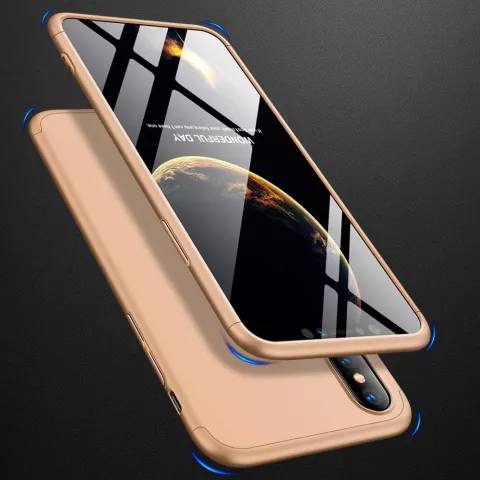 360 bescherming Case Cover iPhone XR hoesje - Goud