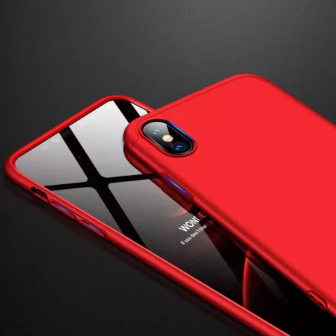 360 bescherming Case Cover geschikt voor iPhone XR hoesje - Rood