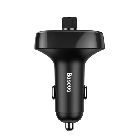 Baseus Sigarettenplug autolader Bluetooth FM transmitter Dual USB-poorten Carkit - Zwart