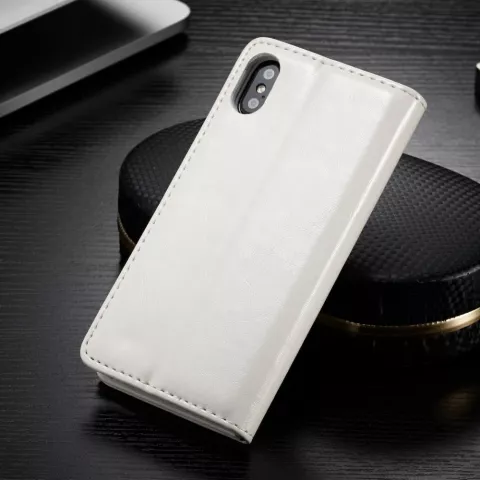 Caseme Kunstleer Wallet pasjeshouder hoesje iPhone X XS case - wit