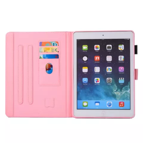 Orchidee bloem flipcase leder hoes iPad mini 1 2 3 4 5 - Paars Roze