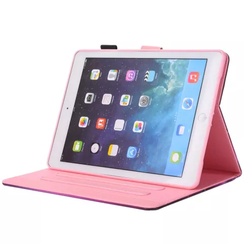 Orchidee bloem flipcase leder hoes iPad mini 1 2 3 4 5 - Paars Roze