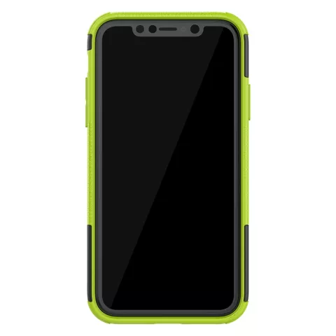 Hybride standaard case shockproof hoesje iPhone 11 - Groen Zwart