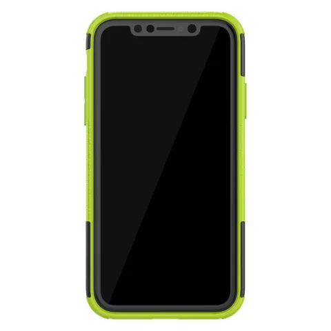 Hybride standaard case shockproof hoesje geschikt voor iPhone 11 - Groen Zwart