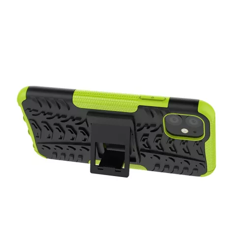 Hybride standaard case shockproof hoesje iPhone 11 - Groen Zwart