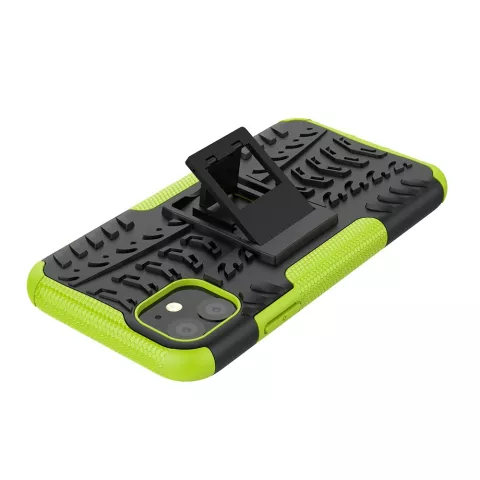 Hybride standaard case shockproof hoesje geschikt voor iPhone 11 - Groen Zwart