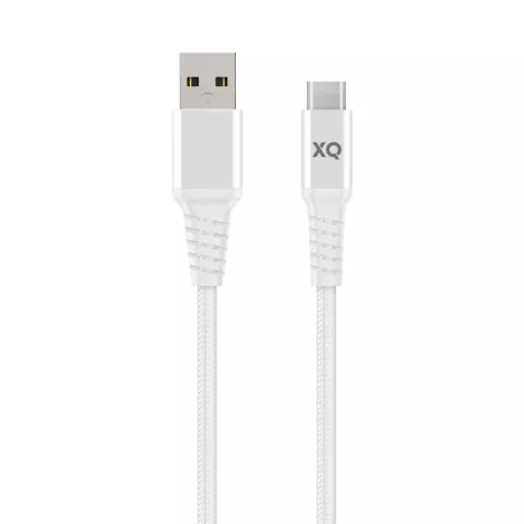 Xqisit Gevlochten USB-C 3.0 naar USB-A kabel Opladen Synchroniseren 200 cm - Wit