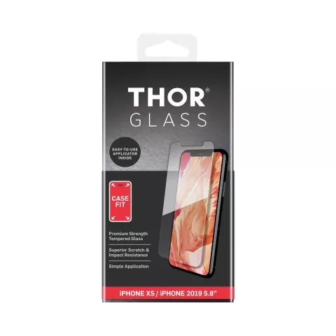 THOR Glass Screenprotector Case Fit met Applicator voor iPhone X XS en 11 Pro - Transparant