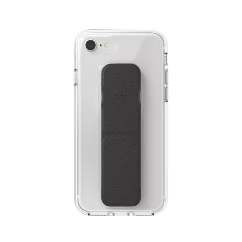 CLCKR grip case standaard valbestendig hoesje iPhone 6 6s 7 8 SE 2020 SE 2022 - Doorzichtig Zwart