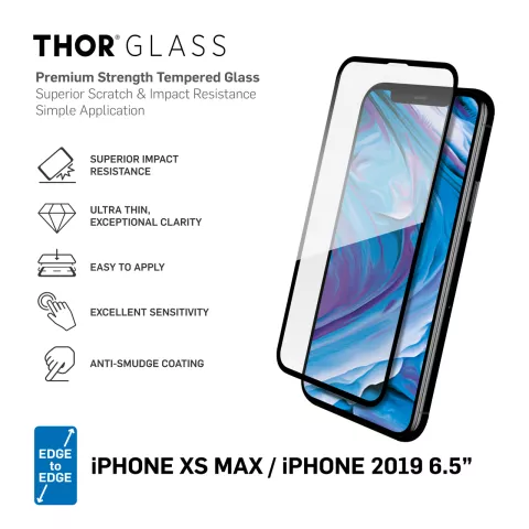 THOR FS Glass Screenprotector met Applicator voor de iPhone XS Max en 11 Pro Max - Transparant