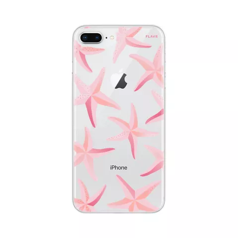FLAVR zeester schattig hoesje TPU case iPhone 6 Plus 6s Plus 7 Plus 8 Plus - Roze Transparant