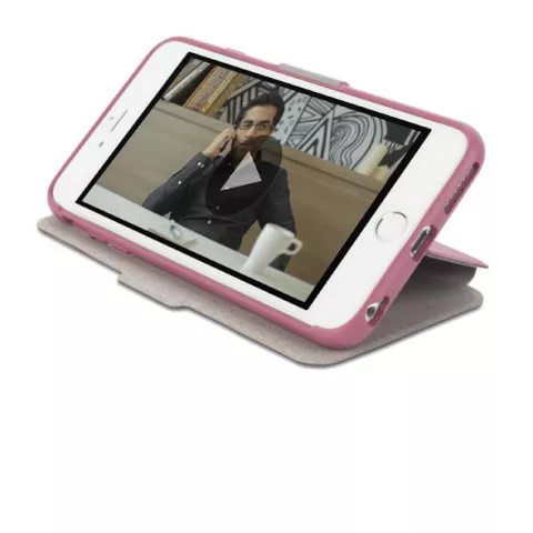 Moshi flipcover wallet standaard hoesje iPhone 6 Plus 6s Plus - Roze
