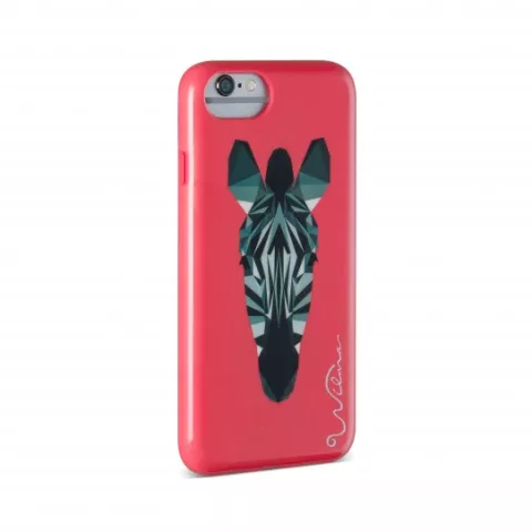 Wilma glow in the dark savanne zebra hoesje iPhone 6 6s 7 8 SE 2020 SE 2022 - Rood