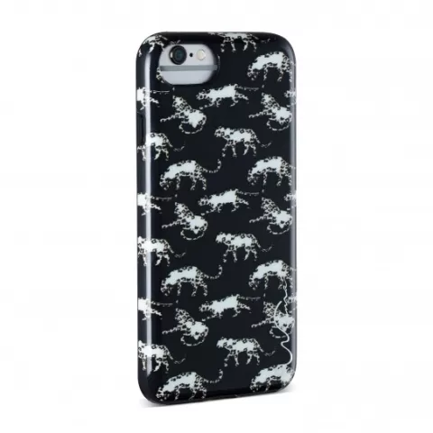 Wilma glow in the dark luipaard case panter nacht iPhone 6 6s 7 8 SE 2020 SE 2022 - Zwart