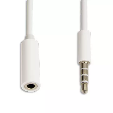 Audio verlengkabel wit 1 meter 3,5mm plug audio cable