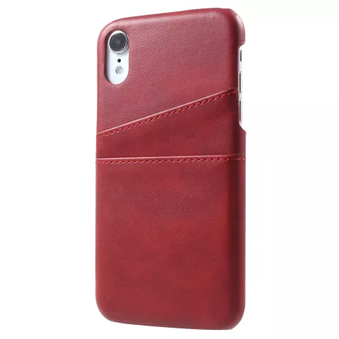 Duo Cardslot Wallet Portemonnee iPhone XR Hoesje - Rood Pasjes