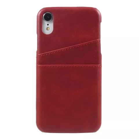 Duo Cardslot Wallet Portemonnee iPhone XR Hoesje - Rood Pasjes