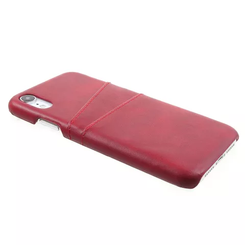 Duo Cardslot Wallet Portemonnee iPhone XR Hoesje - Rood Pasjes