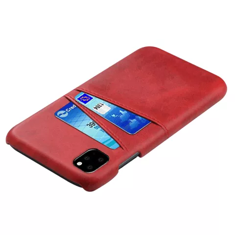 Duo Cardslot Wallet Portemonnee iPhone 11 Pro Max hoesje - Rood Bescherming