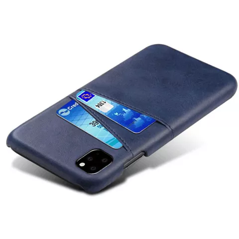 Duo Cardslot Wallet Portemonnee iPhone 11 Pro Max hoesje - Blauw Bescherming