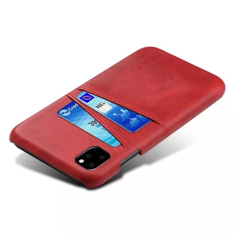 Duo Cardslot Wallet Portemonnee iPhone 11 Pro hoesje - Rood Bescherming