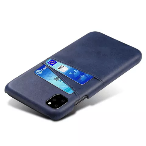 Duo Cardslot Wallet Portemonnee iPhone 11 Pro hoesje - Donkerblauw Bescherming