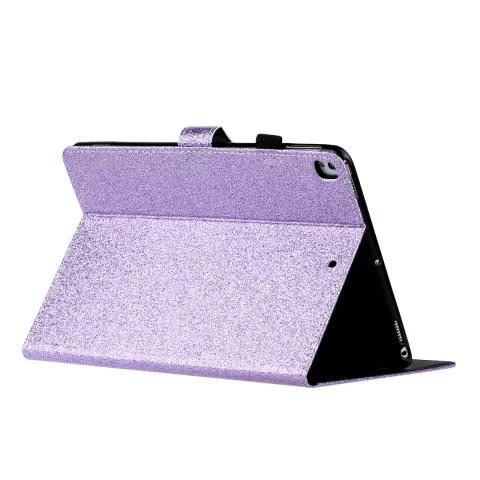 Shiny Flash Glitter Case Hoes van PU Leer voor iPad 10.2 inch - Paars