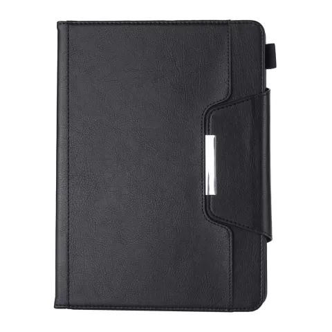 Wallet Portemonnee Hoes Case met Metalen Sluiting en Pensleuf voor iPad 10.2 inch - Zwart