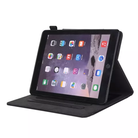 Wallet Portemonnee Hoes Case met Metalen Sluiting en Pensleuf voor iPad 10.2 inch - Zwart