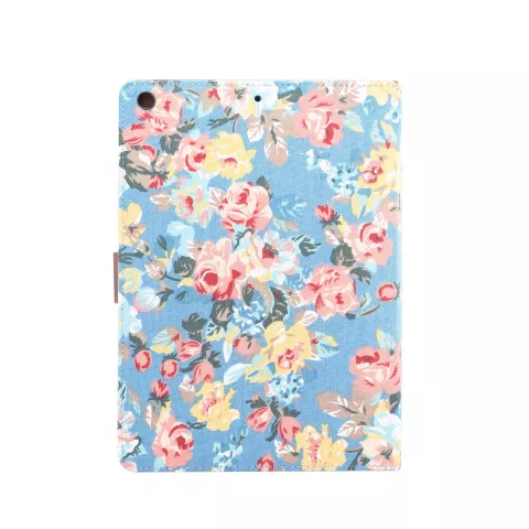 Wallet Portemonnee Hoes Case Flowerprint Bloemenstofpatroon Kunstleer voor iPad 10.2 inch - Blauw