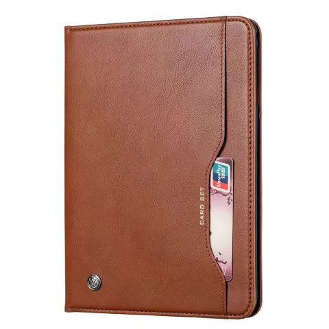 Wallet Portemonnee Hoes Case met Penhouder Kunstleer voor iPad 10.2 inch - Bruin
