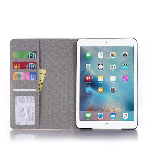 Hoes Case Wallet Portemonnee Kunstleer Wereldkaartpatroon voor iPad 10.2 inch - Lichtbruin