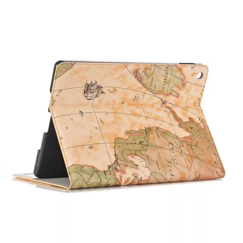 Hoes Case Wallet Portemonnee Kunstleer Wereldkaartpatroon voor iPad 10.2 inch - Lichtbruin