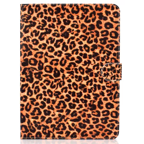Hoes Case Wallet Portemonnee Luipaardprint voor iPad 10.2 inch, iPad Pro 10.5 en iPad Air 3 10.5 inch - Oranje Zwart Beige