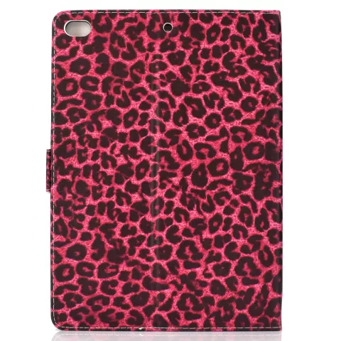 Hoes Case Wallet Portemonnee Rode Luipaardprint voor iPad 10.2 inch, iPad Pro 10.5 en iPad Air 3 10.5 inch - Zwart Rood Roze