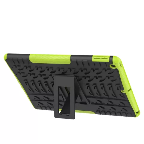 Bandenprofiel iPad 10.2 inch TPU Polycarbonaat Hoes met kickstand - Groen Zwart