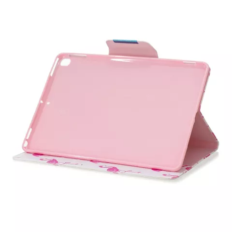 Wallet Portemonnee Hoes Case Kunstleer Natuur Vogel Flamingo voor iPad 10.2 - Roze