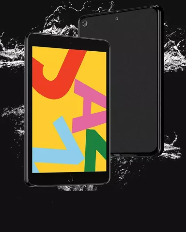 Hoes Case Kunststof Zacht TPU Waterproof voor iPad 10.2 inch - Zwart