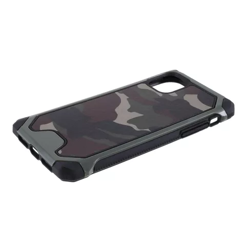 Camouflage Leger Hybride Lederen TPU Polycarbonaat iPhone 11 Pro Hoesje Case - Groen