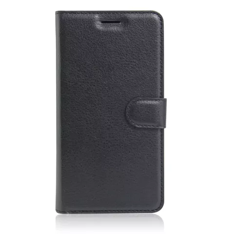Hoes Case Wallet Portemonnee met Standaard Lycheestruktuur voor iPhone 7 Plus 8 Plus - Zwart